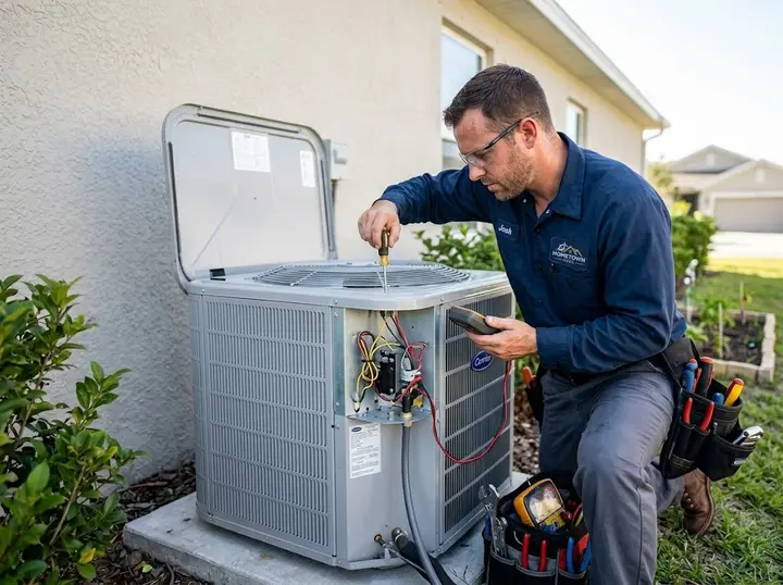 HVAC technician at work